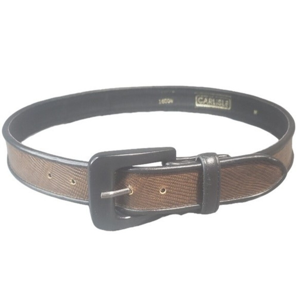 Reptile Print Women's Belt Size M 29"-33" Bakelite Buckle Vintage